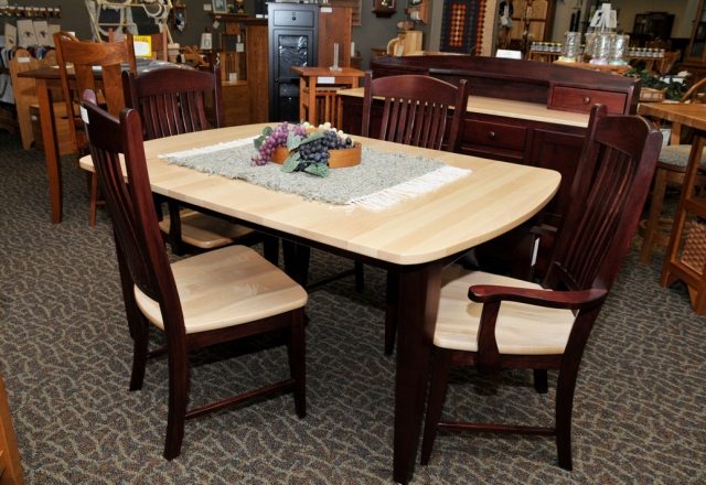 Amish Dining Set 060 The, Solid Maple Dining Room Table And Chairs Set