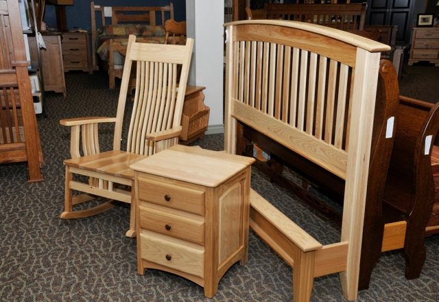 Image of a handmade Amish wood fold away bed in Albuquerque