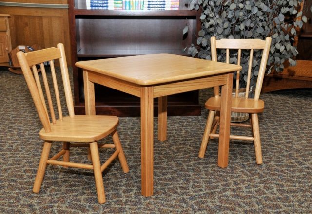 kids oak table and chairs