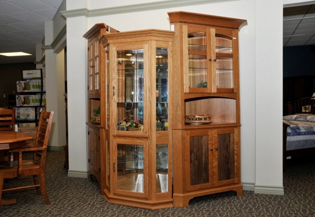 Amish Oak Corner Curio Cabinet Cabinets Matttroy