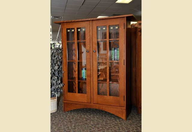 Solid Wood Furniture Albuquerque, Arts And Crafts Bookcase With Glass Doors