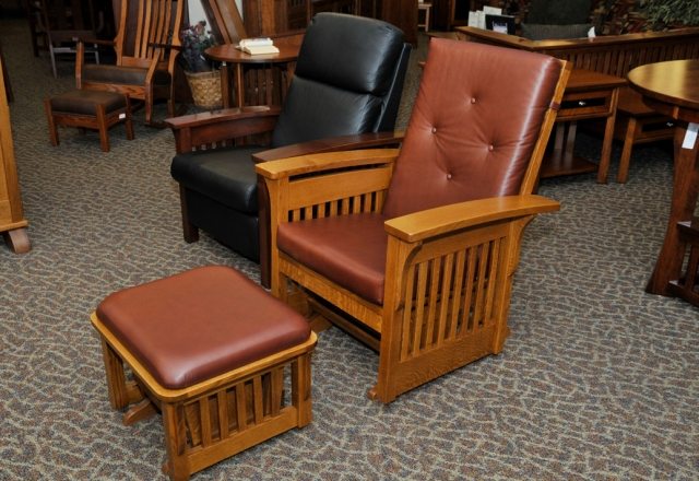 solid oak glider rocker chair