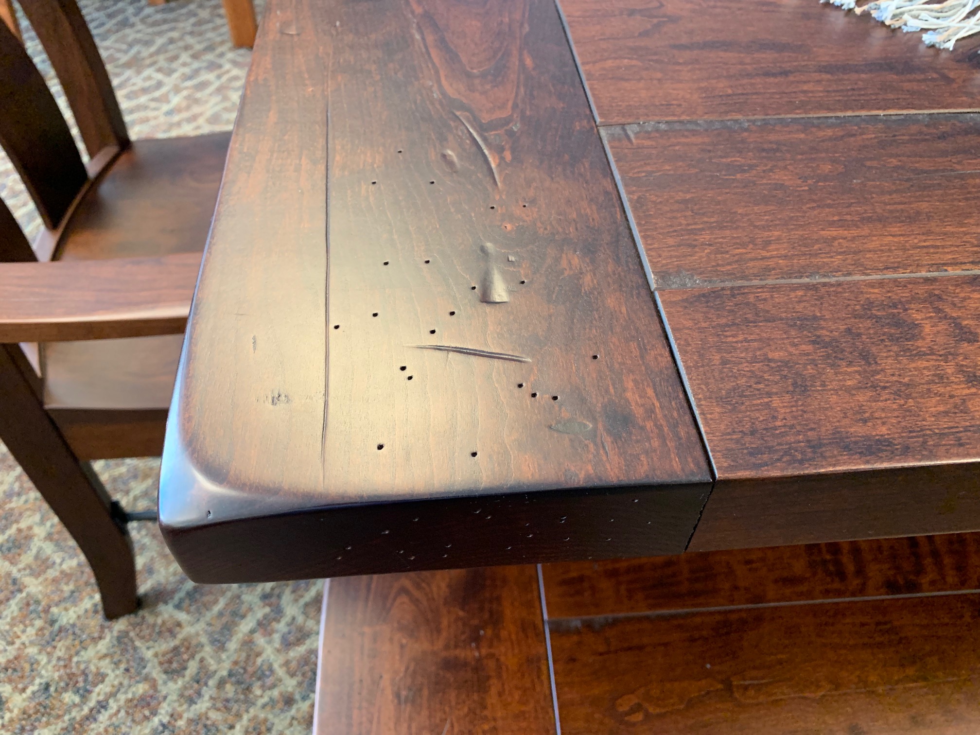 Image of an Amish wood dining table in ALbuquerque
