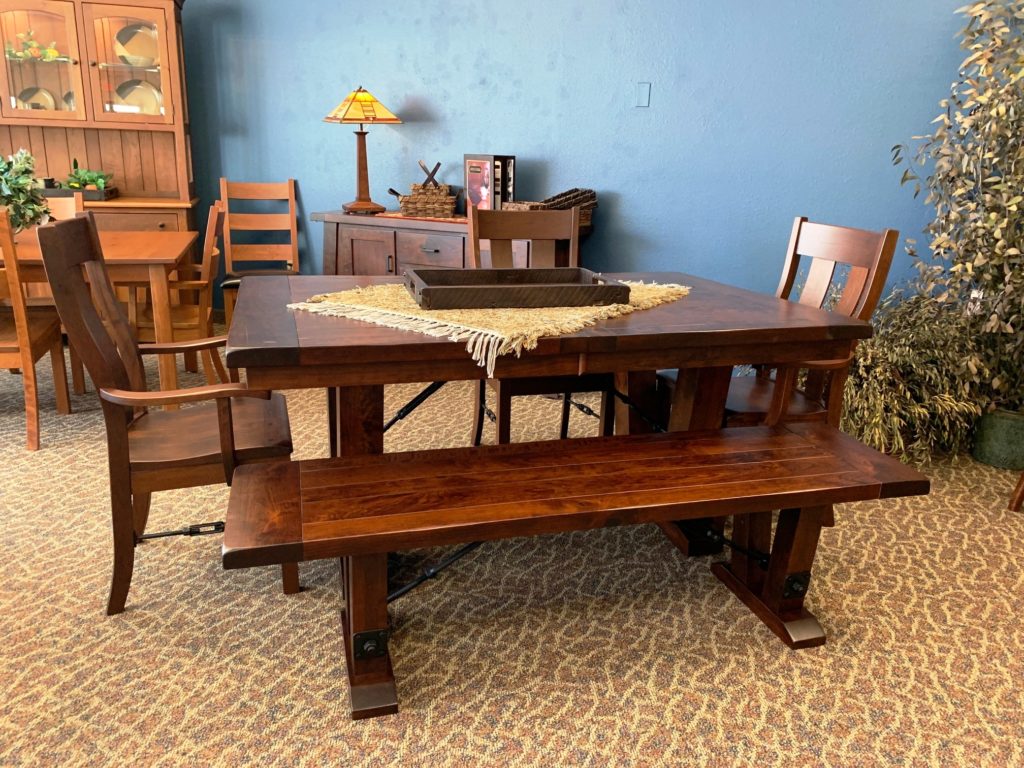 Image of an Amish wood dining table in ALbuquerque