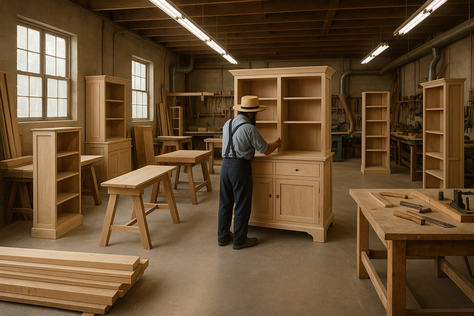 Image of an Amish wood dining table in ALbuquerque